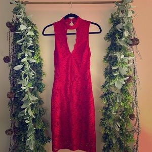 Red Lace cocktail dress